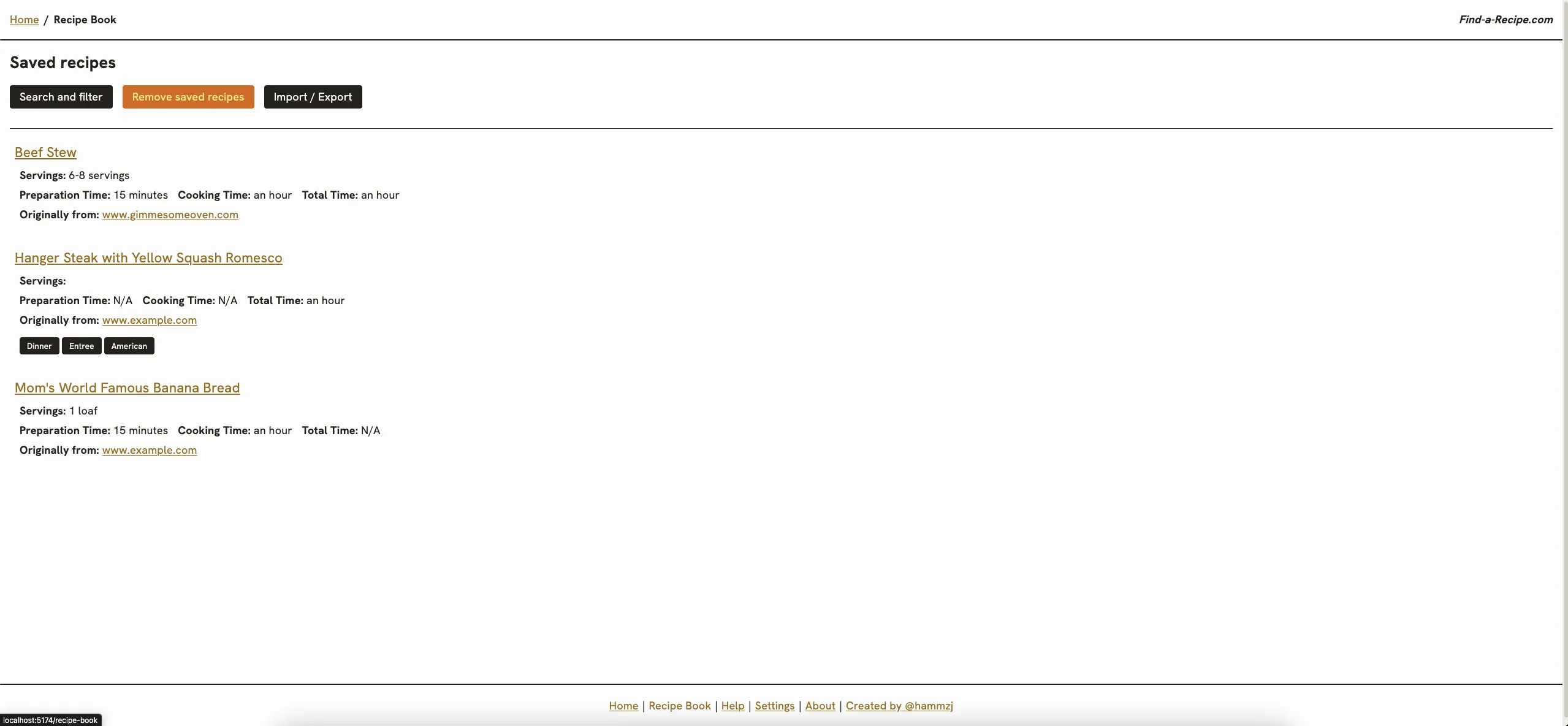 Recipe book, desktop