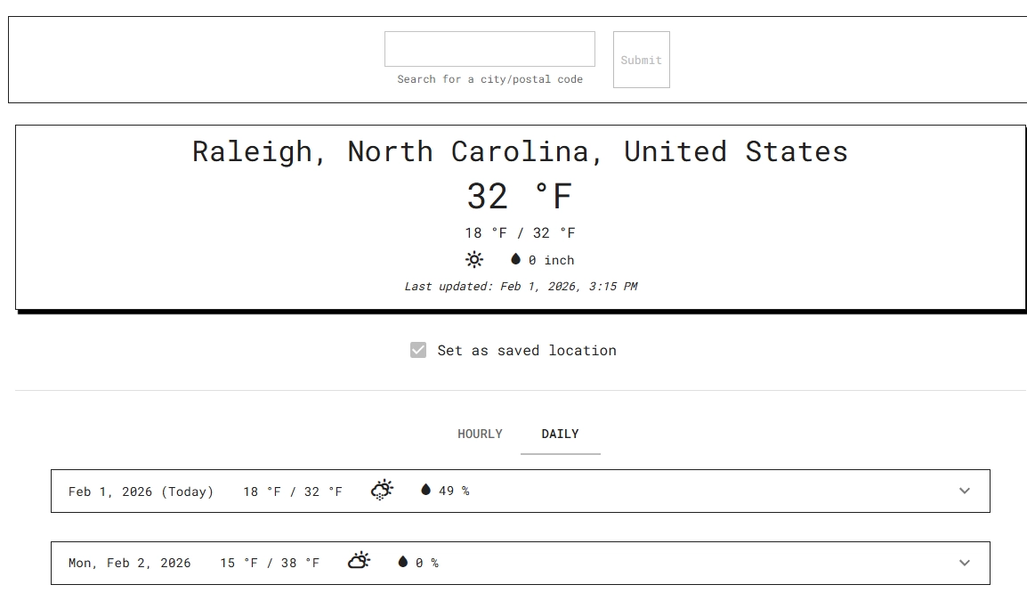 4 weather page desktop